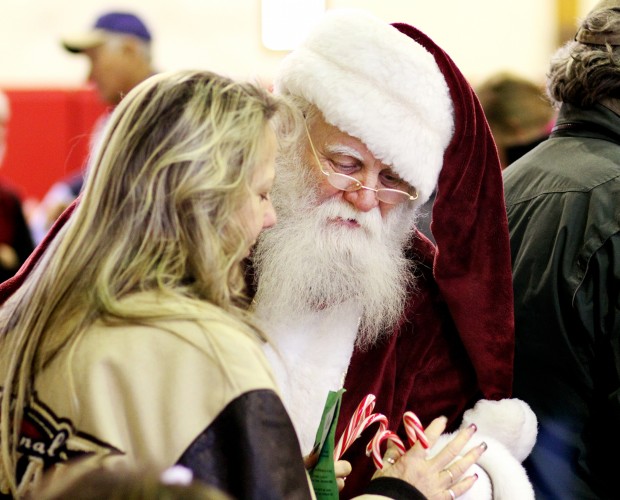Dressed as Santa, Charlie Jerke, of Florence